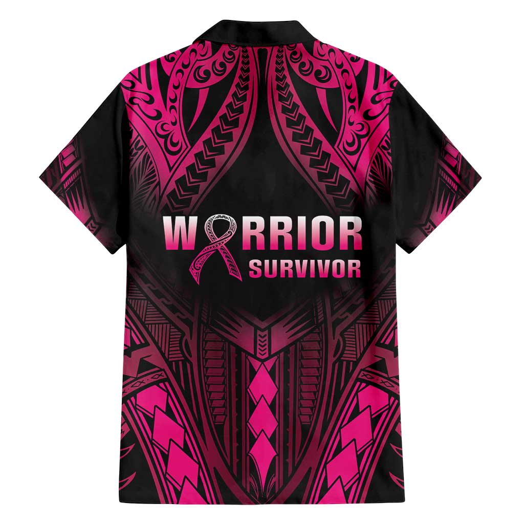 Breast Cancer Pink Out Family Matching Off Shoulder Maxi Dress and Hawaiian Shirt Polynesian Art Tattoo Black Version LT05 - Polynesian Pride