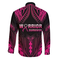 Breast Cancer Pink Out Family Matching Off Shoulder Short Dress and Hawaiian Shirt Polynesian Art Tattoo Black Version LT05 - Polynesian Pride