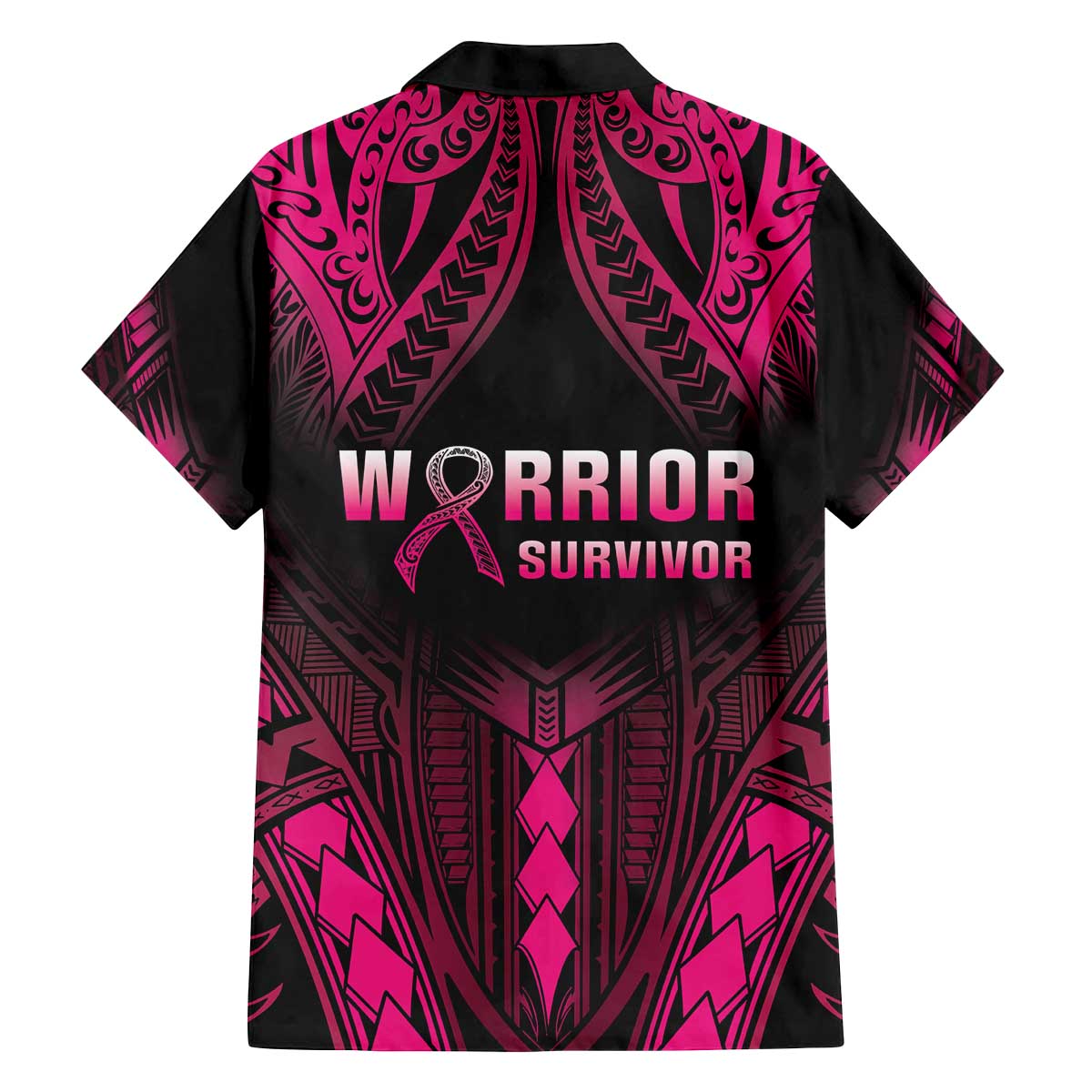 Breast Cancer Pink Out Family Matching Puletasi and Hawaiian Shirt Polynesian Art Tattoo Black Version LT05 - Polynesian Pride