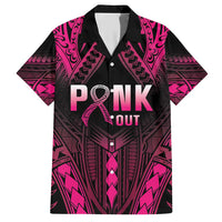 Breast Cancer Pink Out Family Matching Short Sleeve Bodycon Dress and Hawaiian Shirt Polynesian Art Tattoo Black Version LT05 Dad's Shirt - Short Sleeve Black - Polynesian Pride