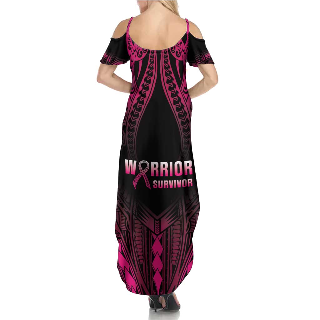 Breast Cancer Pink Out Family Matching Summer Maxi Dress and Hawaiian Shirt Polynesian Art Tattoo Black Version LT05 - Polynesian Pride