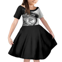 Personalized Go Fishing Family Matching Summer Maxi Dress and Hawaiian Shirt Polynesian Pattern LT05 Daughter's Dress Black - Polynesian Pride