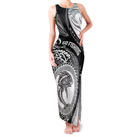 Personalized Go Fishing Family Matching Tank Maxi Dress and Hawaiian Shirt Polynesian Pattern LT05 Mom's Dress Black - Polynesian Pride