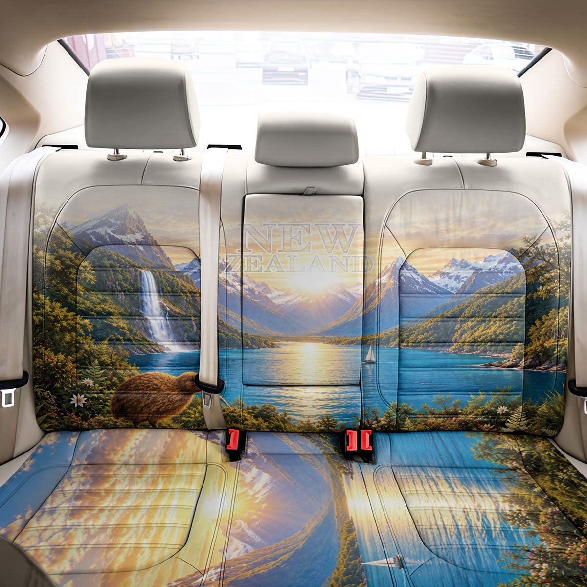 New Zealand Flag Back Car Seat Cover Scenic Nature LT05 - Polynesian Pride