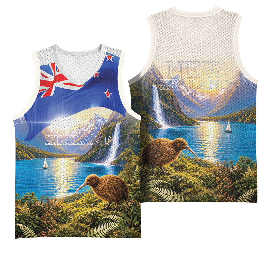 New Zealand Flag Basketball Jersey Scenic Nature LT05 - Polynesian Pride