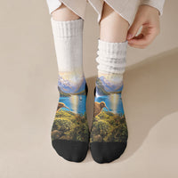 New Zealand Flag Crew Socks Scenic Nature LT05 Crew Socks Multicolor - Polynesian Pride