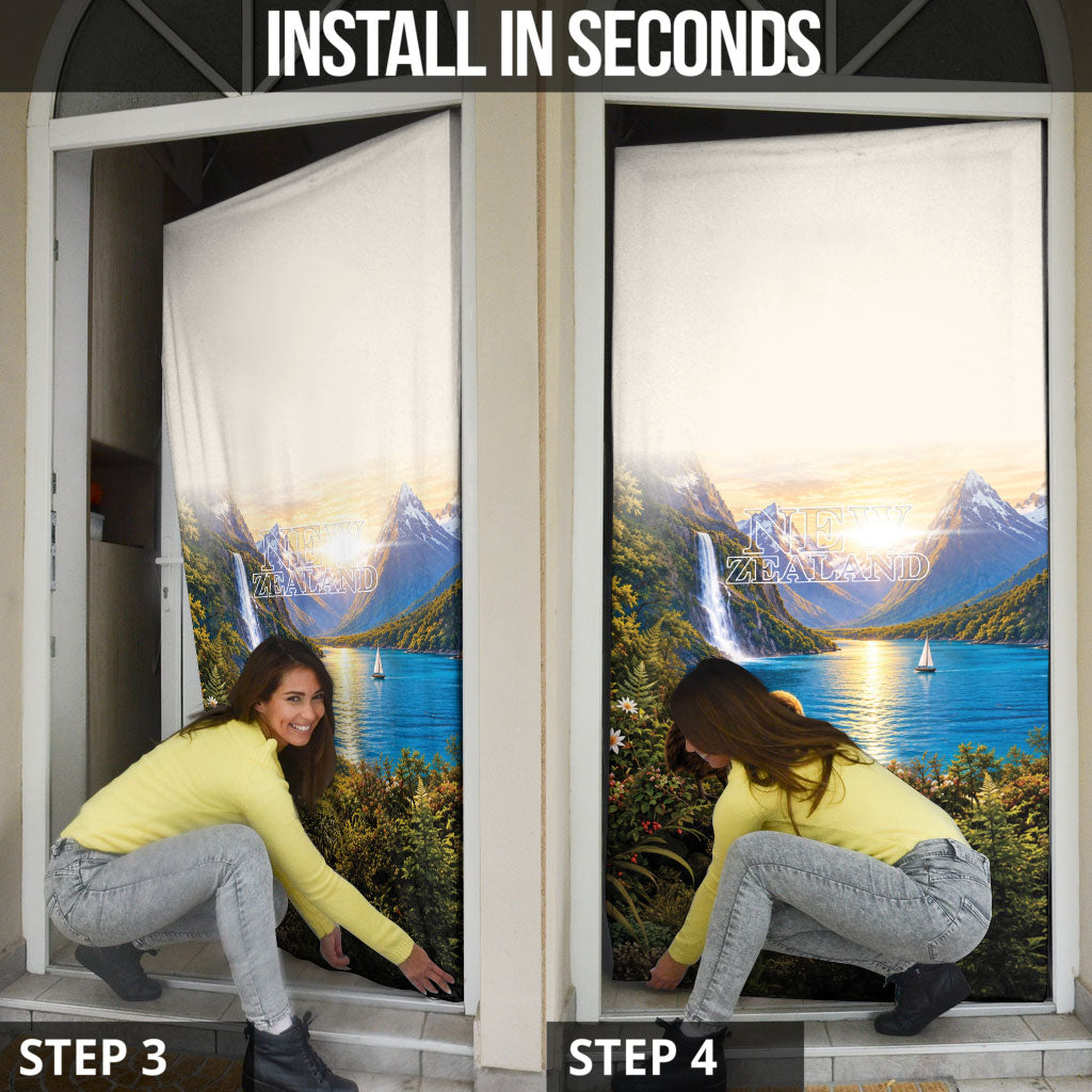 New Zealand Flag Door Cover Scenic Nature LT05 - Polynesian Pride