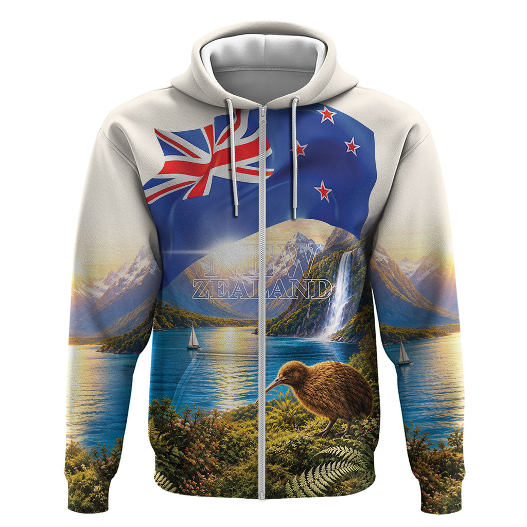 New Zealand Flag Hoodie Scenic Nature LT05 Zip Hoodie Multicolor - Polynesian Pride