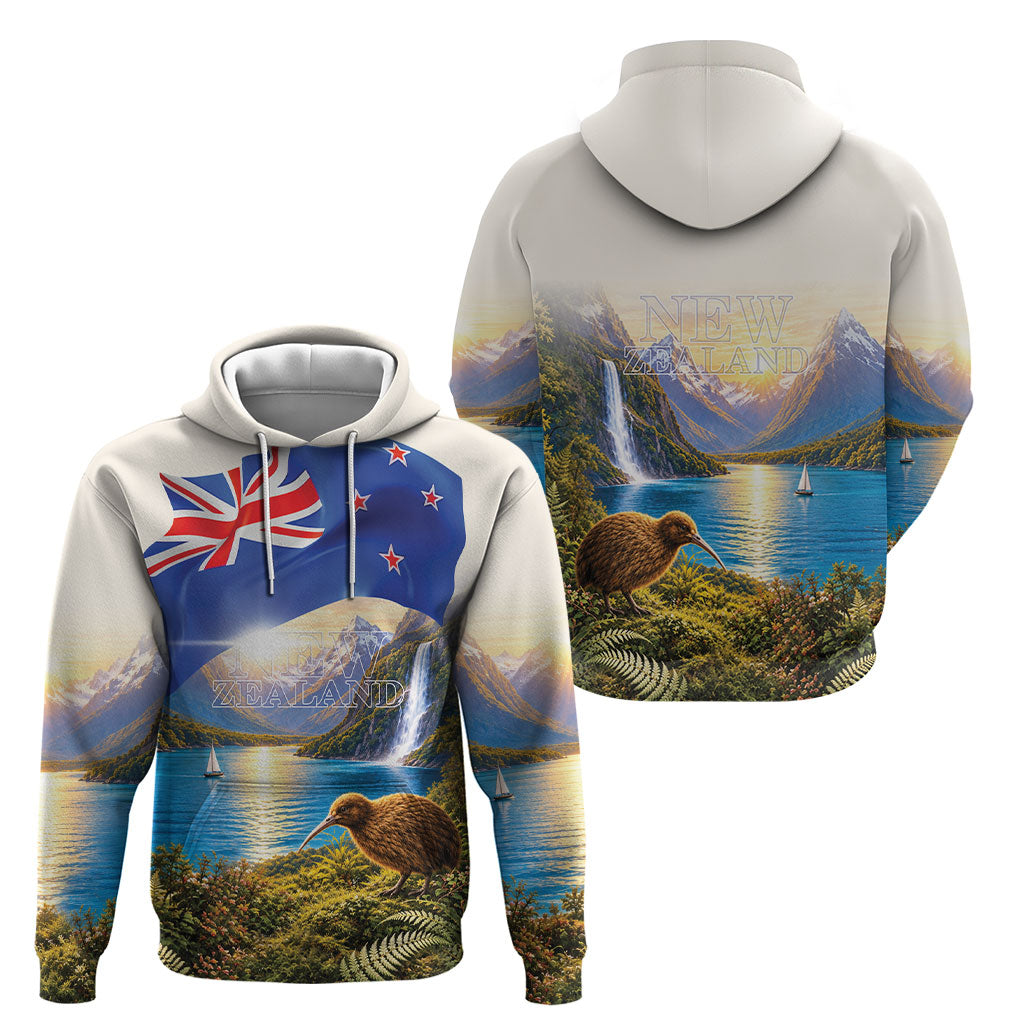 New Zealand Flag Hoodie Scenic Nature LT05 - Polynesian Pride
