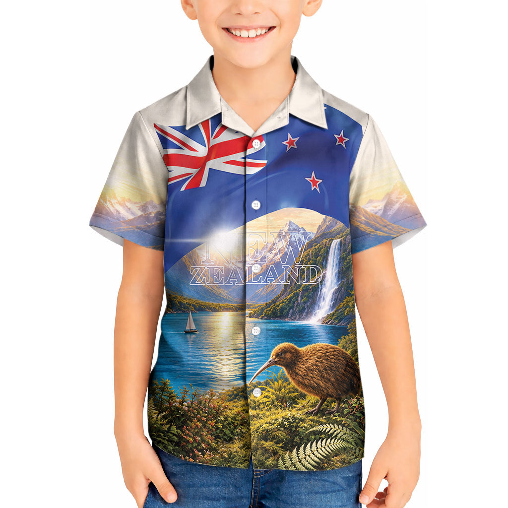 New Zealand Flag Kid Hawaiian Shirt Scenic Nature LT05 Kid Multicolor - Polynesian Pride