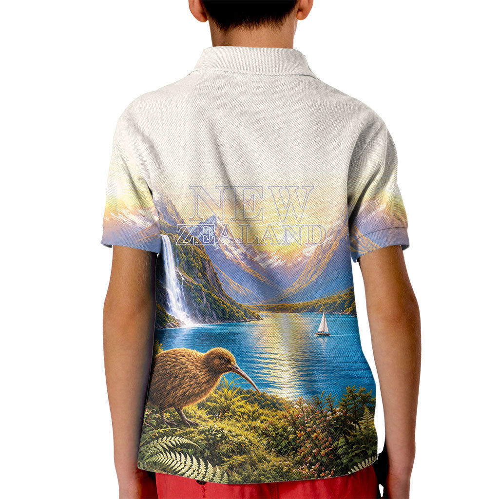New Zealand Flag Kid Polo Shirt Scenic Nature LT05 - Polynesian Pride