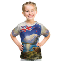New Zealand Flag Kid T Shirt Scenic Nature LT05 Multicolor - Polynesian Pride