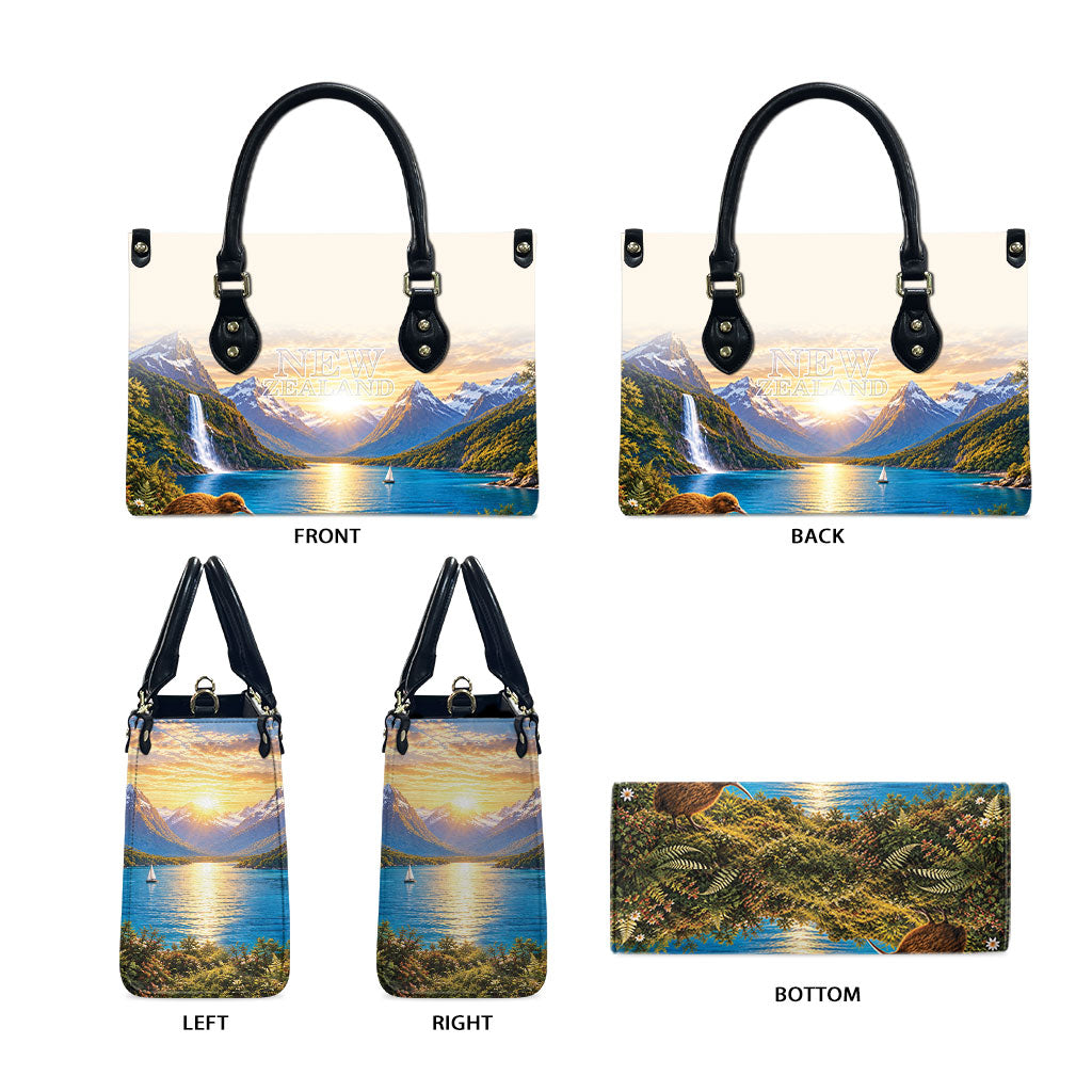 New Zealand Flag Leather Bag Scenic Nature LT05 - Polynesian Pride