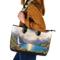 New Zealand Flag Leather Tote Bag Scenic Nature LT05 Multicolor - Polynesian Pride