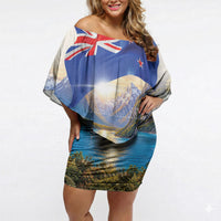 New Zealand Flag Off Shoulder Short Dress Scenic Nature LT05 Women Multicolor - Polynesian Pride