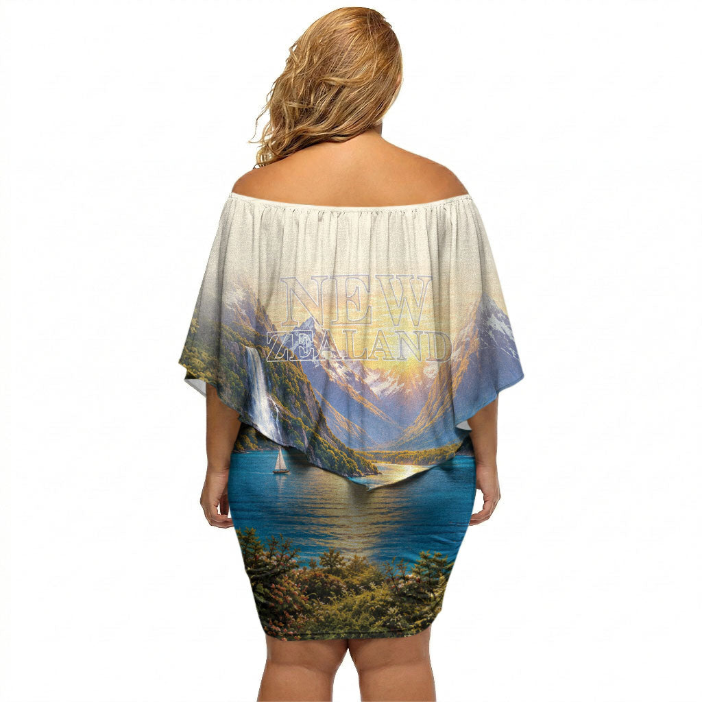 New Zealand Flag Off Shoulder Short Dress Scenic Nature LT05 - Polynesian Pride