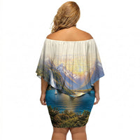 New Zealand Flag Off Shoulder Short Dress Scenic Nature LT05 - Polynesian Pride
