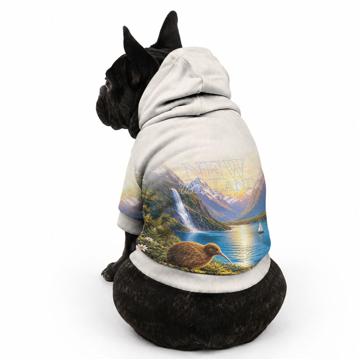 New Zealand Flag Pet Hoodie Scenic Nature LT05 - Polynesian Pride