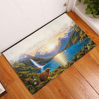 New Zealand Flag Rubber Doormat Scenic Nature LT05 - Polynesian Pride