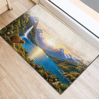 New Zealand Flag Rubber Doormat Scenic Nature LT05 - Polynesian Pride