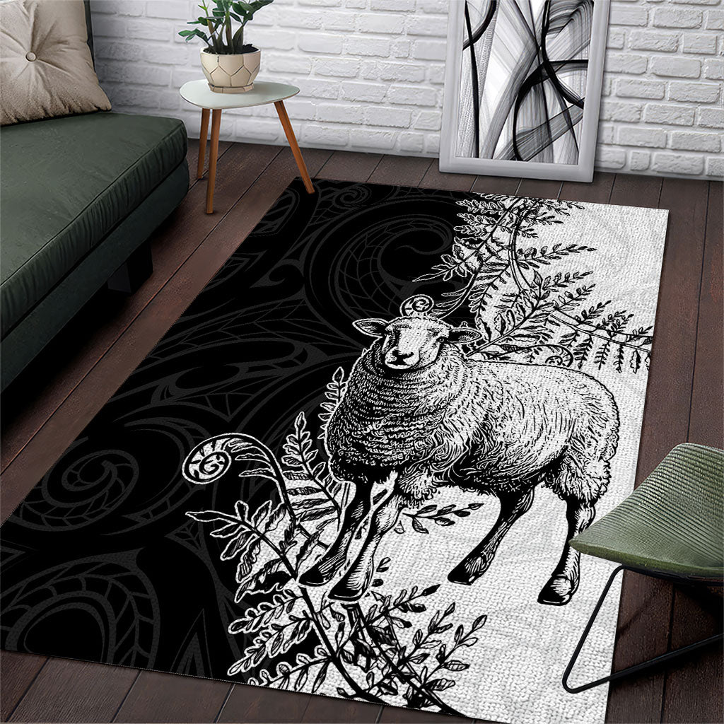 New Zealand Aotearoa Hipi Area Rug Maori Pattern LT05 Black - Polynesian Pride