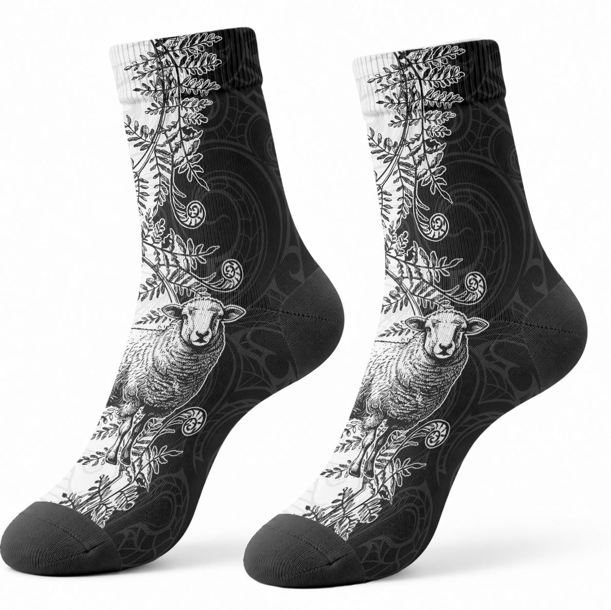 New Zealand Aotearoa Hipi Crew Socks Maori Pattern LT05 - Polynesian Pride