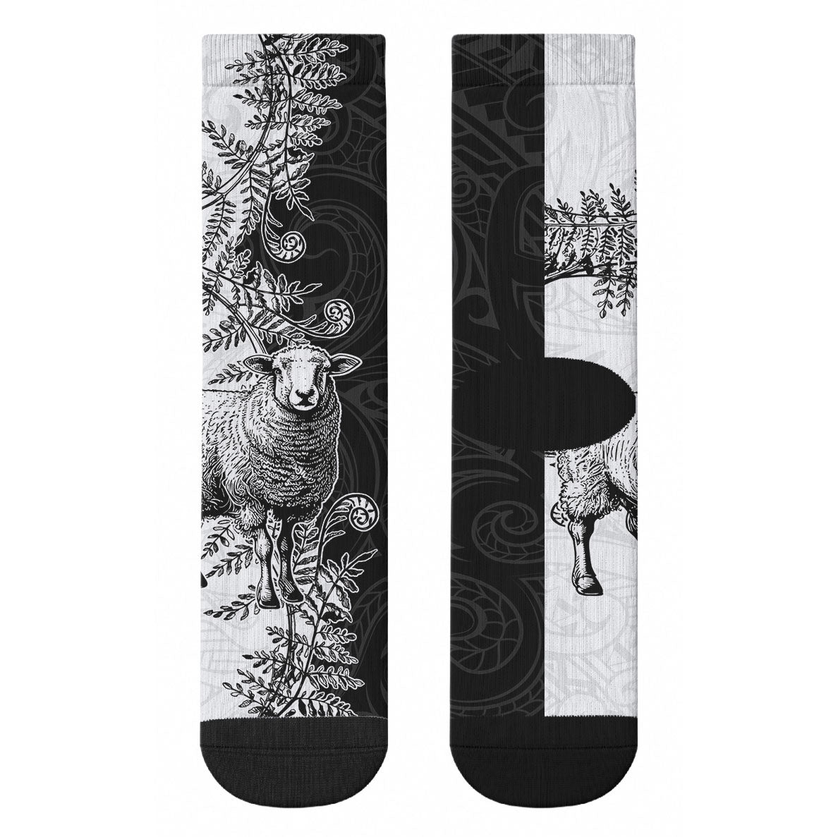 New Zealand Aotearoa Hipi Crew Socks Maori Pattern LT05 - Polynesian Pride