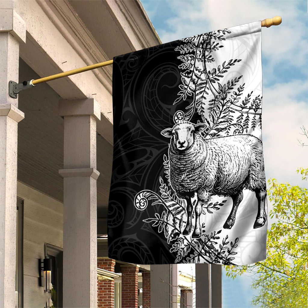 New Zealand Aotearoa Hipi Garden Flag Maori Pattern LT05 House Flag Black - Polynesian Pride