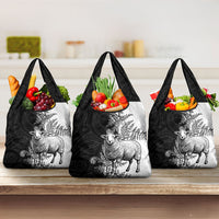 New Zealand Aotearoa Hipi Grocery Bag Maori Pattern LT05 3-pack One Size Black - Polynesian Pride