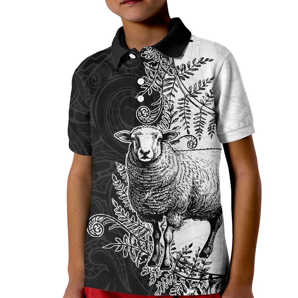 New Zealand Aotearoa Hipi Kid Polo Shirt Maori Pattern LT05 Kid Black - Polynesian Pride