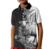 New Zealand Aotearoa Hipi Kid Polo Shirt Maori Pattern LT05 Kid Black - Polynesian Pride
