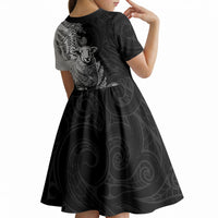 New Zealand Aotearoa Hipi Kid Short Sleeve Dress Maori Pattern LT05 - Polynesian Pride