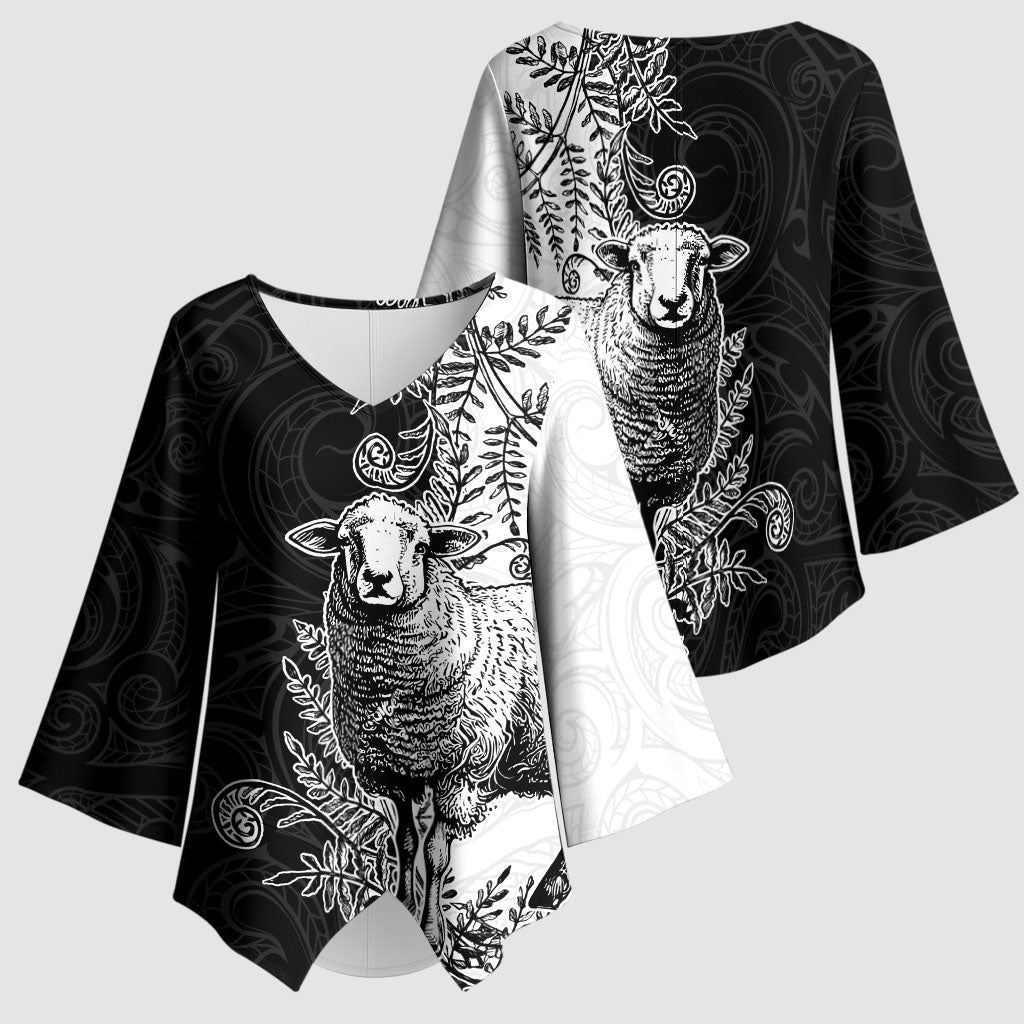 New Zealand Aotearoa Hipi Kimono Sleeve Blouse Maori Pattern LT05 - Polynesian Pride