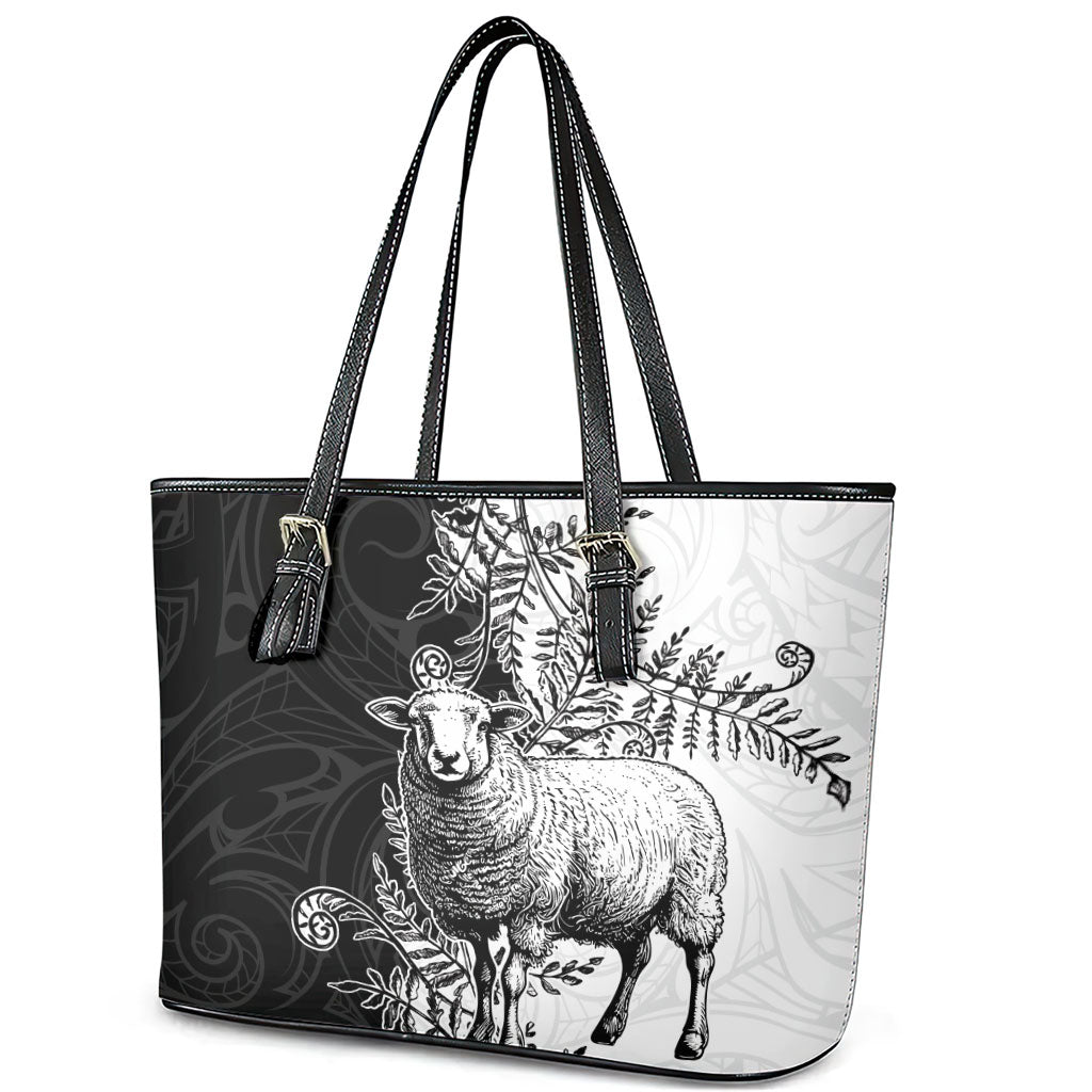 New Zealand Aotearoa Hipi Leather Tote Bag Maori Pattern LT05 - Polynesian Pride
