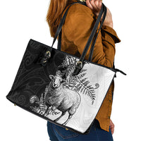 New Zealand Aotearoa Hipi Leather Tote Bag Maori Pattern LT05 - Polynesian Pride