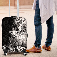 New Zealand Aotearoa Hipi Luggage Cover Maori Pattern LT05 Black - Polynesian Pride