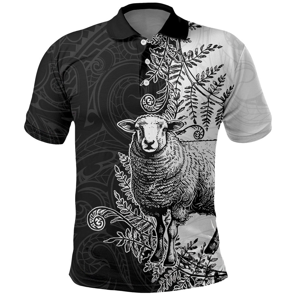 New Zealand Aotearoa Hipi Polo Shirt Maori Pattern LT05 Black - Polynesian Pride