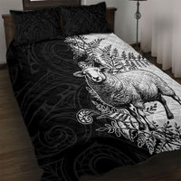 New Zealand Aotearoa Hipi Quilt Bed Set Maori Pattern LT05 Black - Polynesian Pride