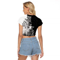 New Zealand Aotearoa Hipi Raglan Cropped T Shirt Maori Pattern LT05 - Polynesian Pride