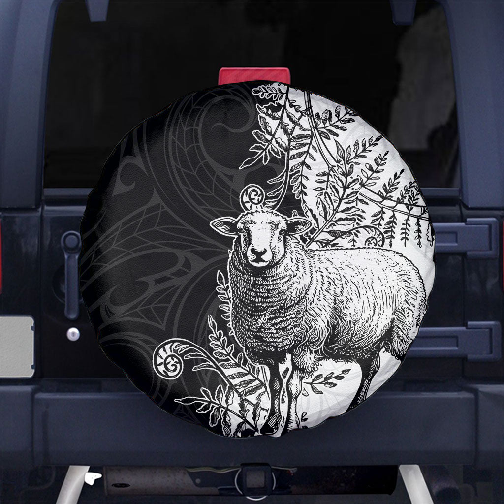New Zealand Aotearoa Hipi Spare Tire Cover Maori Pattern LT05 No hole Black - Polynesian Pride