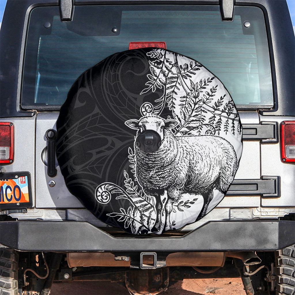 New Zealand Aotearoa Hipi Spare Tire Cover Maori Pattern LT05 Black - Polynesian Pride