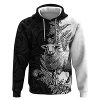 New Zealand Aotearoa Hipi Zip Hoodie Maori Pattern LT05 Pullover Hoodie Black - Polynesian Pride