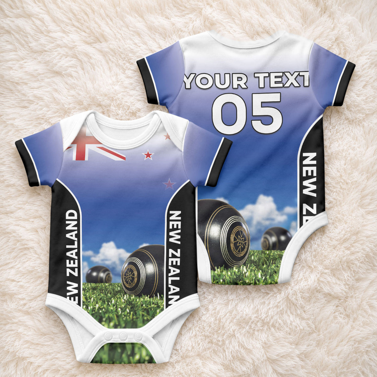 Custom New Zealand Lawn Bowls Baby Onesie Unique Style LT05 - Polynesian Pride