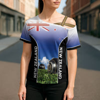 Custom New Zealand Lawn Bowls Cross Shoulder Shirt Unique Style LT05 - Polynesian Pride