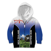 Custom New Zealand Lawn Bowls Kid Hoodie Unique Style LT05 Zip Hoodie Multicolor - Polynesian Pride