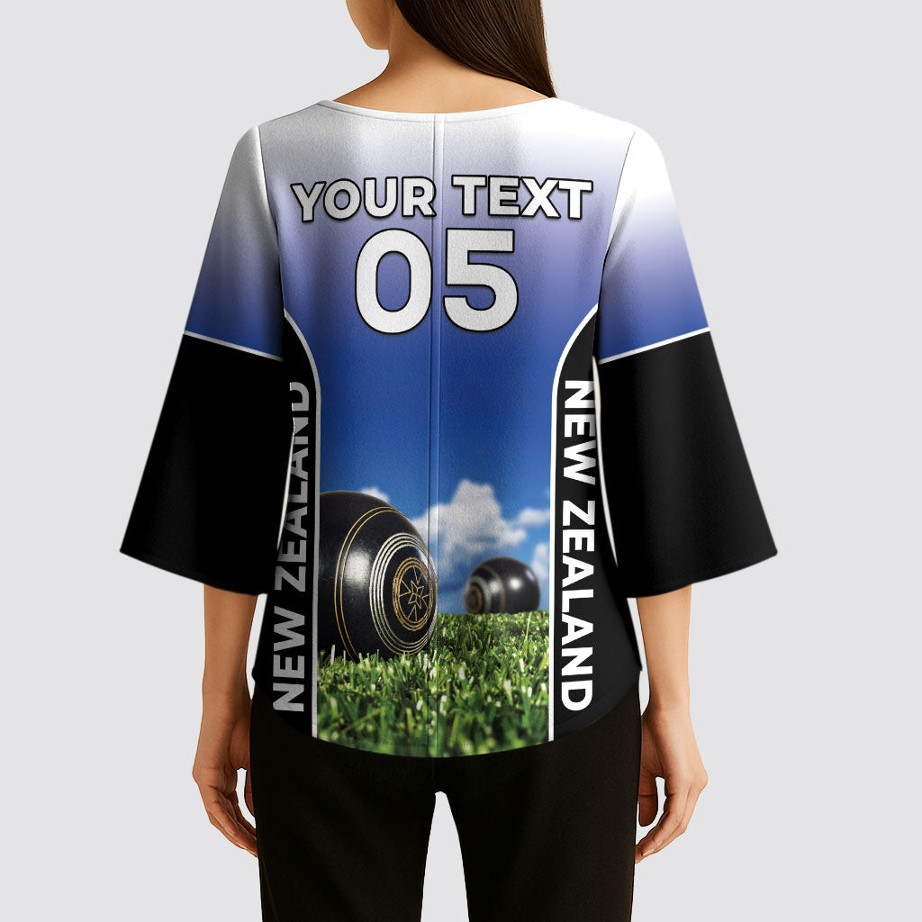 Custom New Zealand Lawn Bowls Kimono Sleeve Blouse Unique Style LT05 - Polynesian Pride