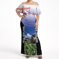 Custom New Zealand Lawn Bowls Off Shoulder Maxi Dress Unique Style LT05 Women Multicolor - Polynesian Pride