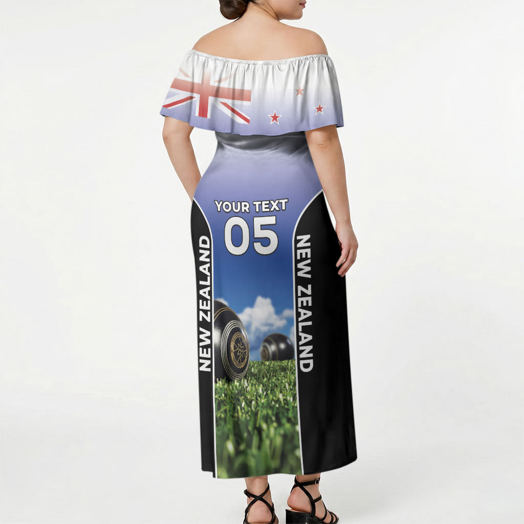 Custom New Zealand Lawn Bowls Off Shoulder Maxi Dress Unique Style LT05 - Polynesian Pride