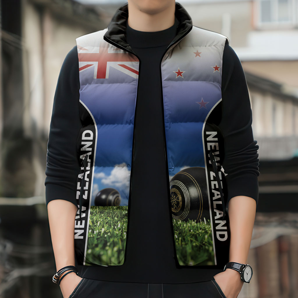 Custom New Zealand Lawn Bowls Sleeveless Puffer Jacket Unique Style LT05 - Polynesian Pride
