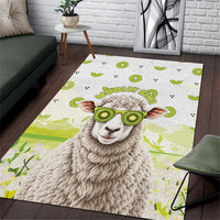 New Zealand Funny Woolly Kiwi Sheep Area Rug LT05 White - Polynesian Pride